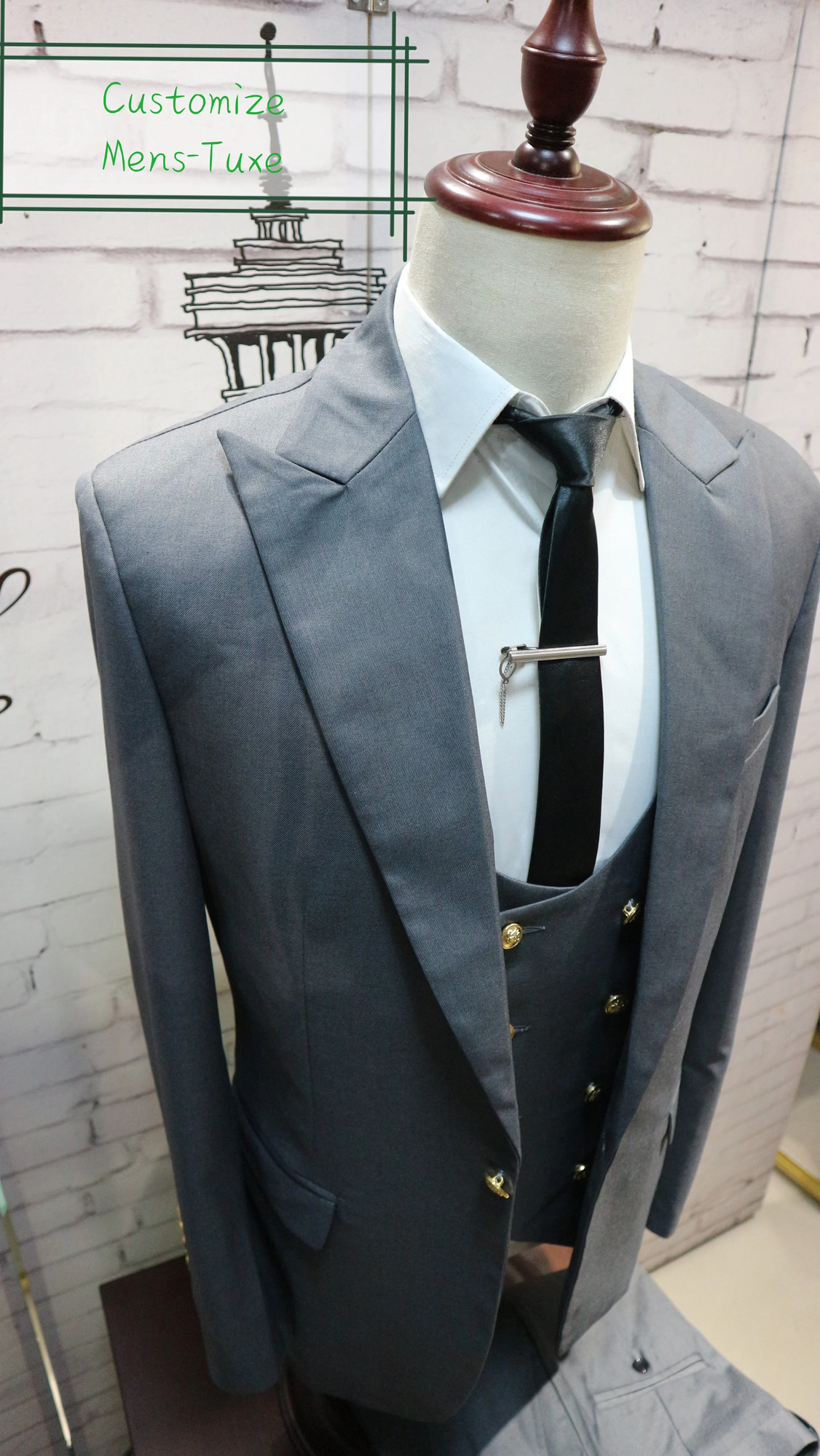 Men's Suits Blazers Men's Suit 3 Piece One Button Lapel Double Breasted Slim Fit Casual Business Dress Suits For Wedding Tuxedo BlazerPantsV