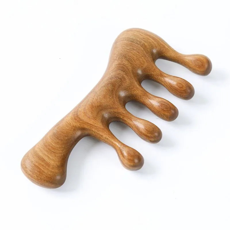 Hair Brushes 8 Types Hair Massage Comb 5 Teeth Natural Ebony Comb Head Meridian Massage Tool Handmade Anti Static Comb For Massage Scraping 231012