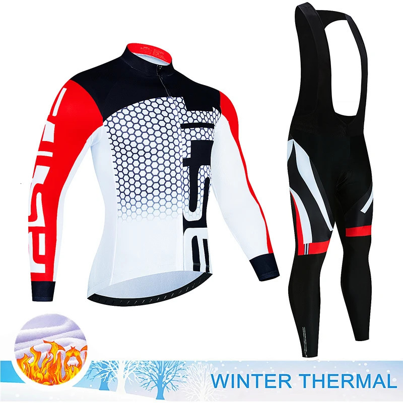 Cycling Jersey Sets 2024 Winter Cycling Jersey Sets Men Thermal Fleece Bicycle Clothing Road Bike Shirt MTB Uniform Ropa Ciclismo Warm Bib Pants 23101