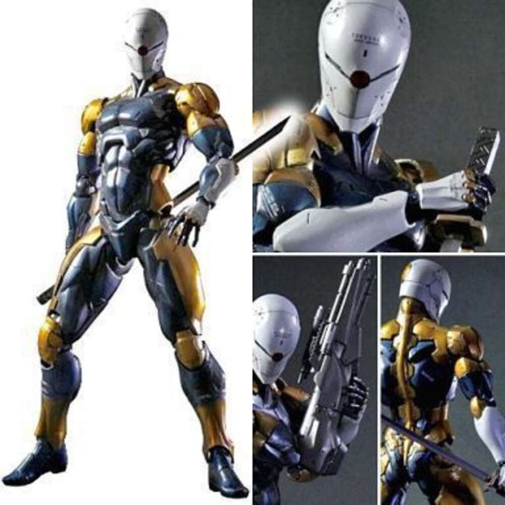 Mascot Costumes Play Arts Figure Metal Gear Solid Gray Fox Action Figure Model Toys 24cm Joint Movable Doll Desktop Ornament Gift for Friends