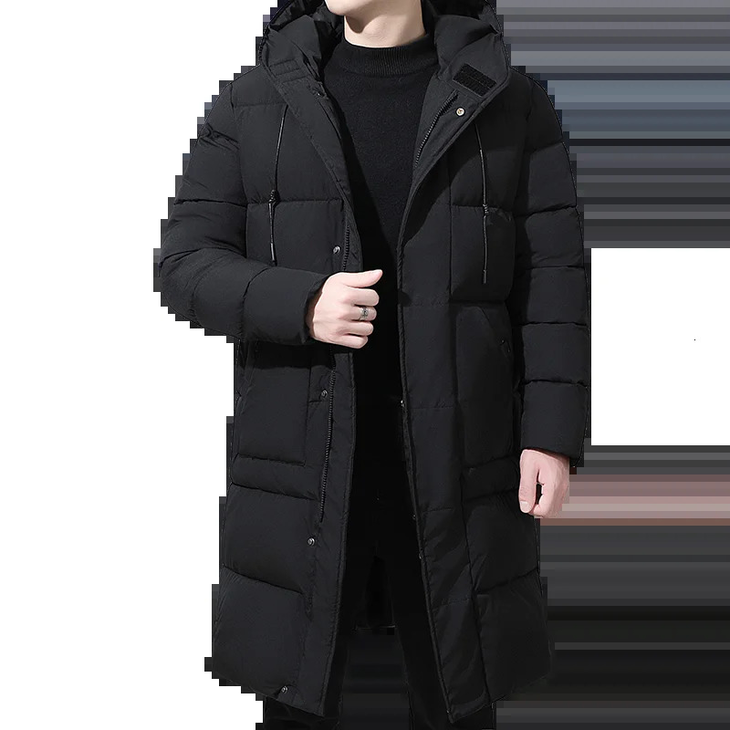 Men's Down Parkas Thicken Warm Winter for Men Cottonpadded Hooded Jacket Coat Solid Color Cargo Jackets 2023 Mens Casual Windbreakera 231011