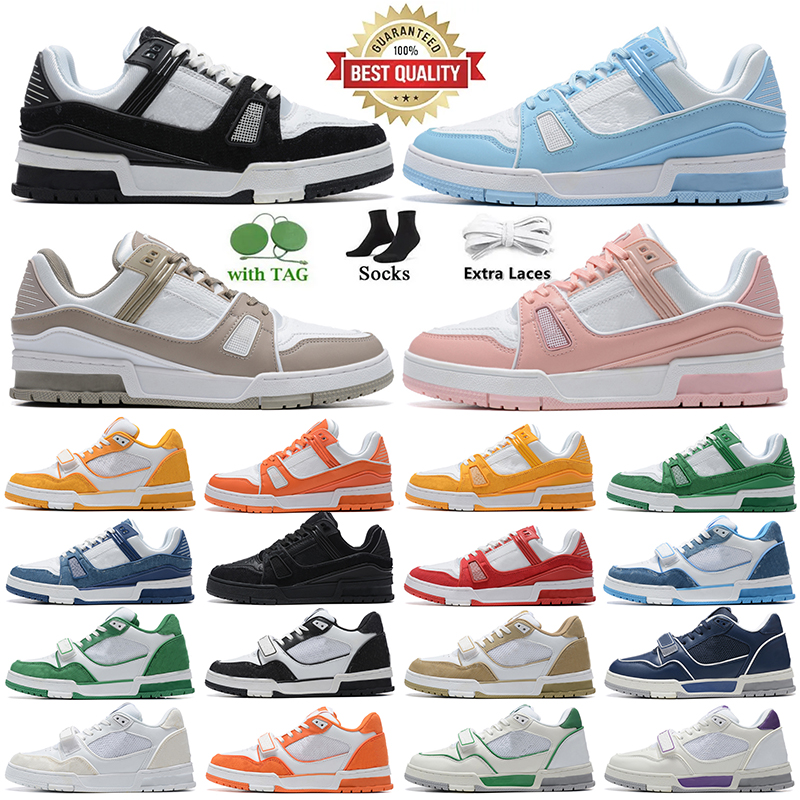 Designer Sneaker Virgil Trainer Casual Shoes Calfskin Leather Abloh White Green Red Blue Letter Overlays Platform Fashion Luxury Low Sneakers Size 36-45