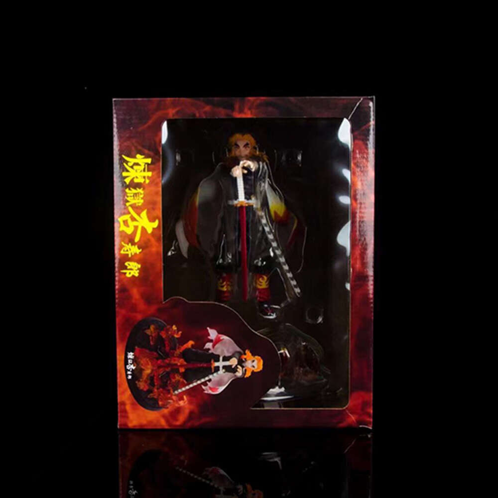 Mascot Costumes Demon Slayer Rengoku Kyoujurou Figure Kimetsu No Yaiba Rengoku Kyoujurou Collectable Model Toys Bookshelf Ornament Gift