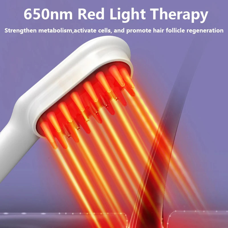 Hair Brushes Electric Scalp Applicator Liquid Comb For Hair Growth Red Blue Light Therapy Vibration Hair Roots Massage Comb 231012