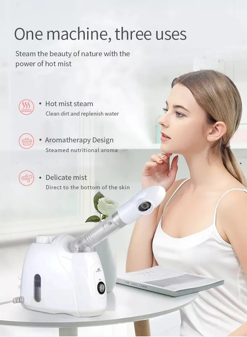 Steamer Ozone Steamer Warm Mist Humidifier for Face Deep Cleaning Vaporizer Sprayer Salon Home Spa Skin Care Whitening 231012