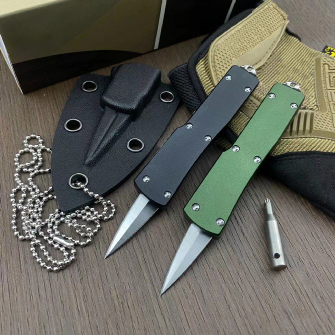 Special offers H1011 Venom Push Button Quick knife Opening Tactical Knife D2 Satin Blade Aviation Aluminum Handle Outdoor Camping Hiking Survival Kniv - view 5