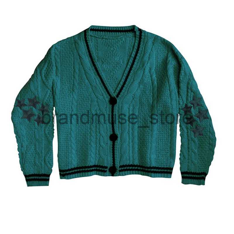Women's Sweaters Warm Tay Red Star Embroidered Cardigan Folk Crochet Cardigan Vintage SwifT Long Sleeve Lor Slight Stretch Sweater Women 2023 J23