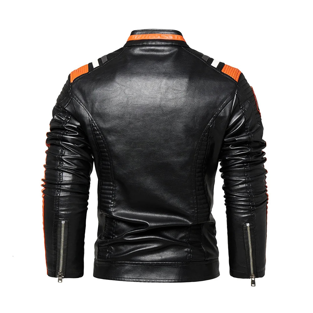 Men's Leather Faux Men Fashion Jacket Autumn Motorcycle Slim Fleece Coat Spring Outdoor Casual Motor Biker PU 231012
