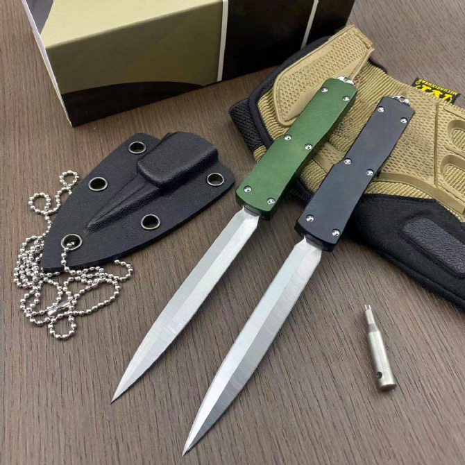 Special offers H1011 Venom Push Button Quick knife Opening Tactical Knife D2 Satin Blade Aviation Aluminum Handle Outdoor Camping Hiking Survival Kniv - view 3