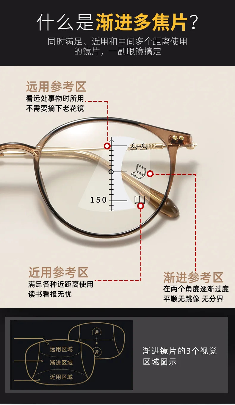 Reading Glasses Reading Glasses Female Anti-blue Light High-definition Fashion Glasses Anti-fatigue Men and Women High-end Hyperopia Glasses 231012