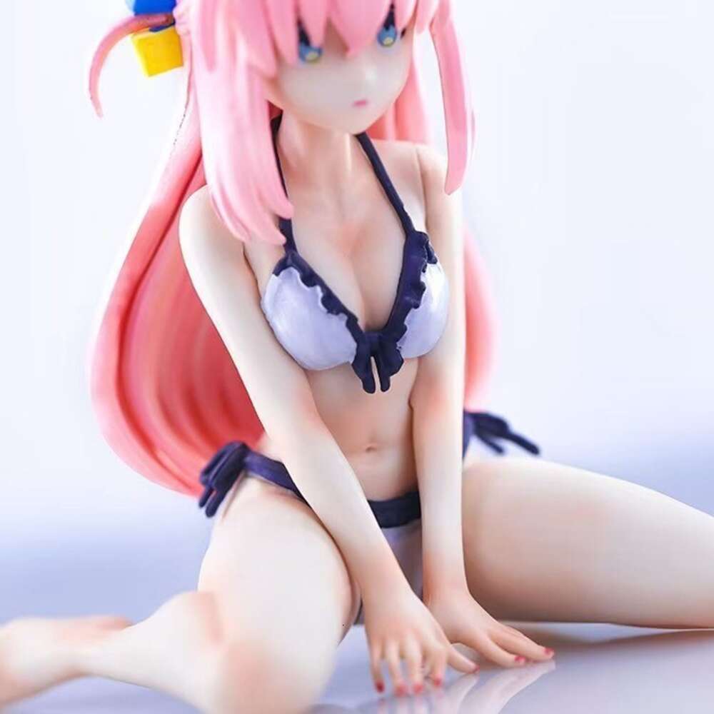 Mascot Costumes 10cm Hitori Gotoh Anime Figure Bocchi the Rock Kawaii Sitting Position Girl Action Figures Pvc Adult Collectible Model Doll Toys