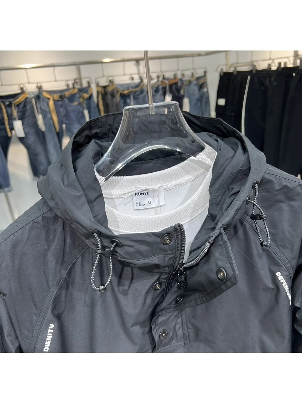 Men's Trench Coats Autumn Cargo Big Hood Hooded Top Zipper Pocket Cover Storm Jacket Wearresistant Waterproof Casual Loose Coat 231012