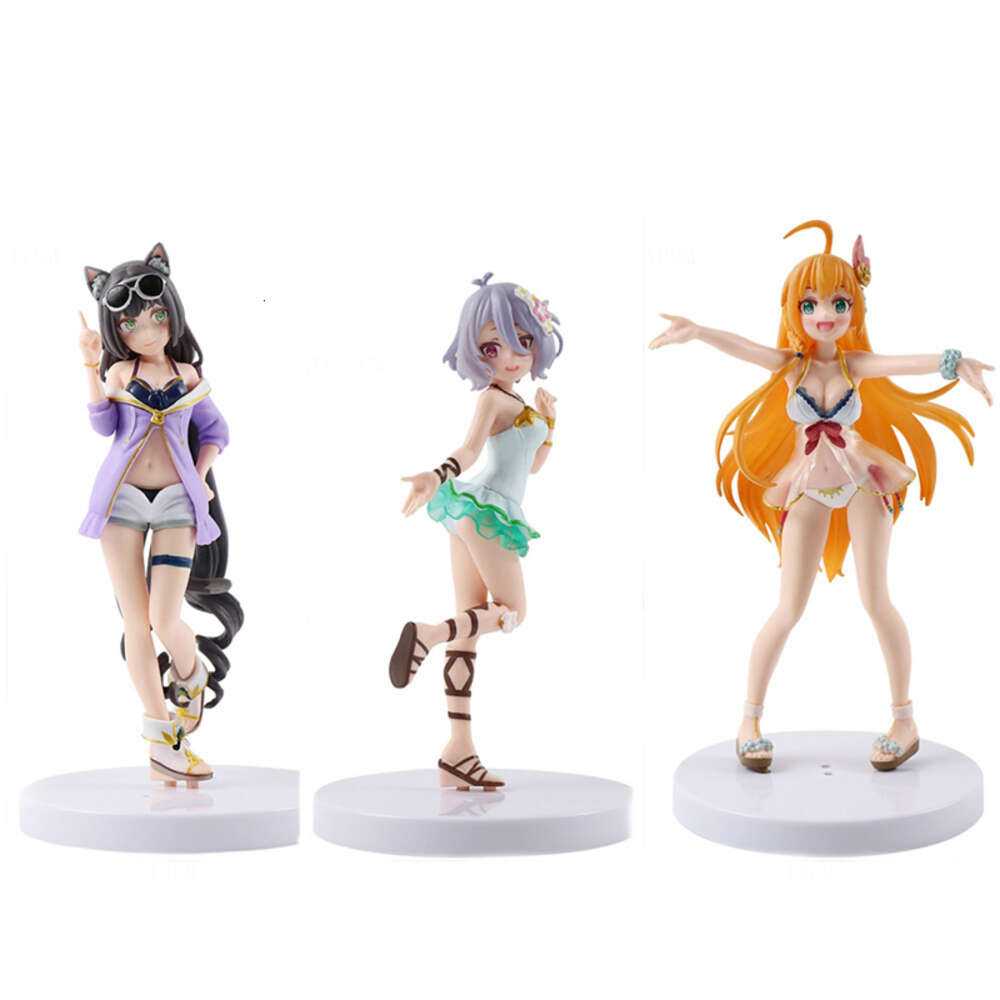 Mascot Costumes Princess Connect Re Dive Anime Figure Kyaru Pecorine Kokoro Swimsuit Sexy Girl Action Figure Collection Model Toy Ornaments Gift