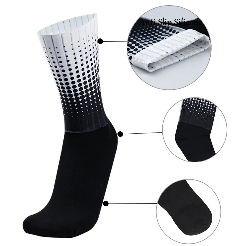Sports Socks Style Polka Dot Summer Cycling Nonslip Silicone Pro Outdoor Racing Bike Calcetines Ciclismo 231012