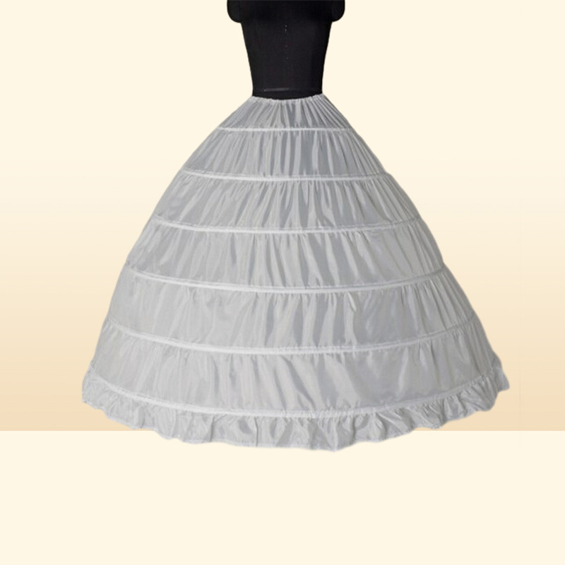 Ball Gown Large Petticoats New Arrival White 6hoops Bride Underskirt Formal Dress Crinoline Plus Size Wedding Accessories for Wom