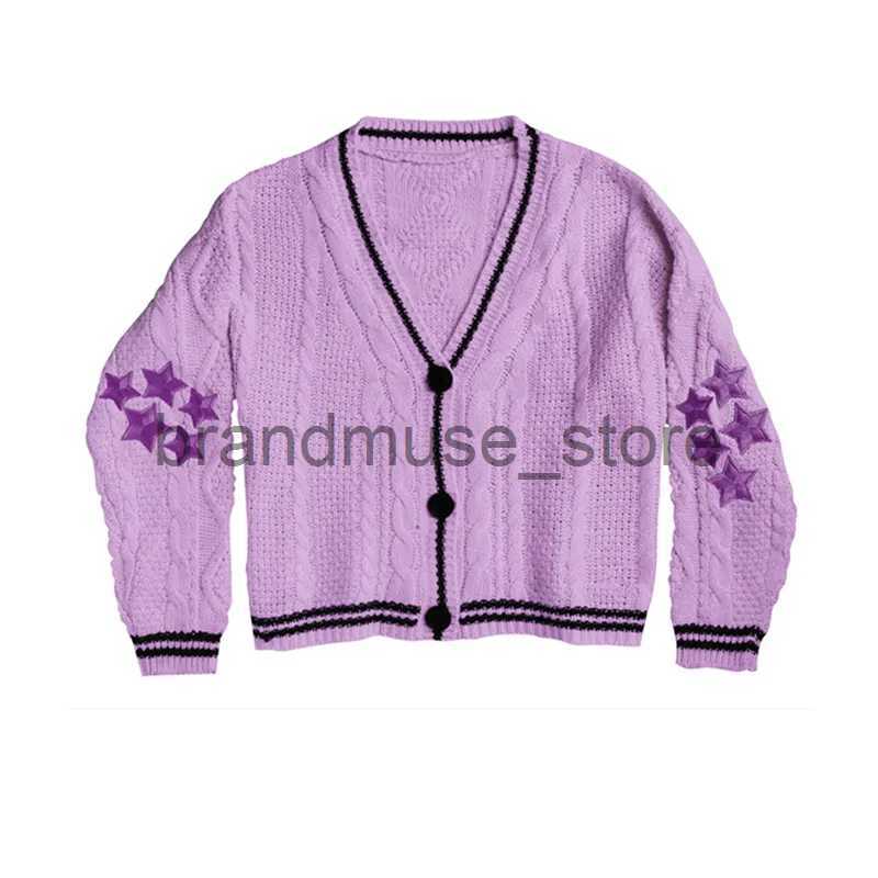 Women's Sweaters Warm Tay Red Star Embroidered Cardigan Folk Crochet Cardigan Vintage SwifT Long Sleeve Lor Slight Stretch Sweater Women 2023 J23