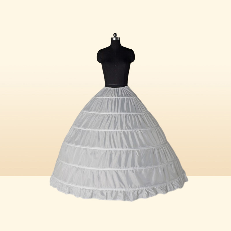 Ball Gown Large Petticoats New Arrival White 6hoops Bride Underskirt Formal Dress Crinoline Plus Size Wedding Accessories for Wom