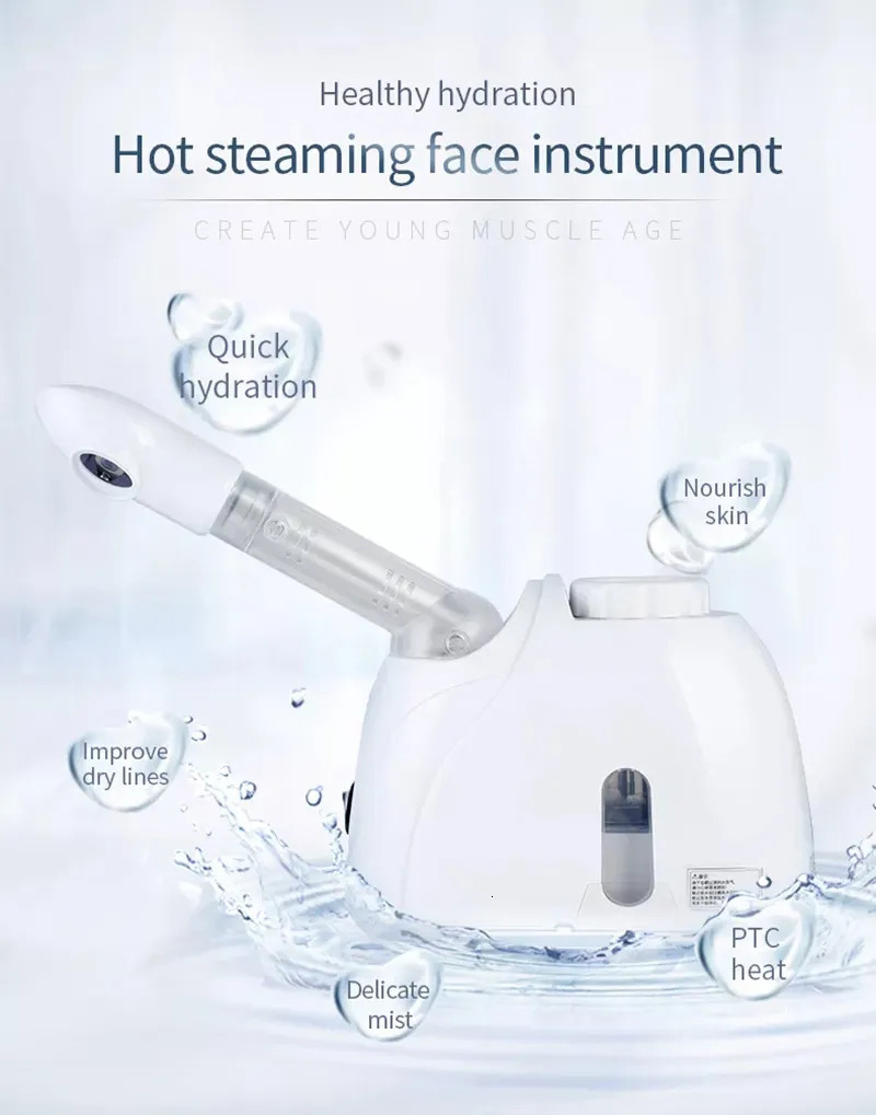 Steamer Ozone Steamer Warm Mist Humidifier for Face Deep Cleaning Vaporizer Sprayer Salon Home Spa Skin Care Whitening 231012