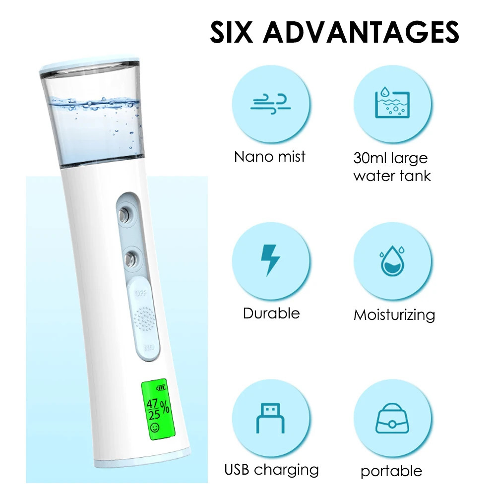 Steamer Ultrasonic Nano Mist Sprayer Cooler Face Steamer r Steamer Humidifier Nebulizer Cooler Skin Care Tool 231012