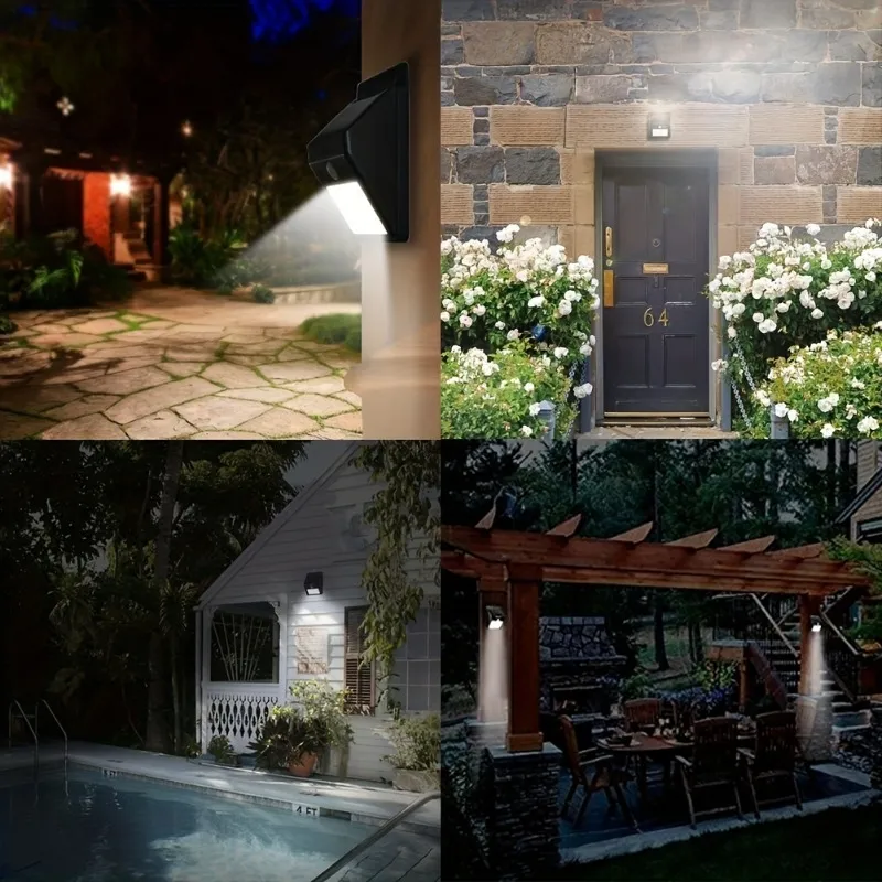LED outdoor solar sensor wall light, perfect for garden passage decoration, holiday outdoor lighting, courtyard decoration, etc!