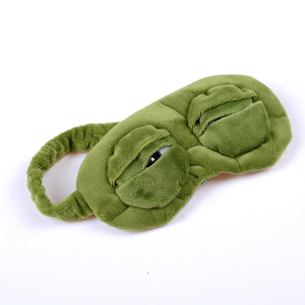 Sleep Masks 3D Sad Frog Sleep Mask Natural Sleeping Eyeshade Cover Shade Eye Patch Women Men Soft Portable Blindfold Travel Eyepatch 231012