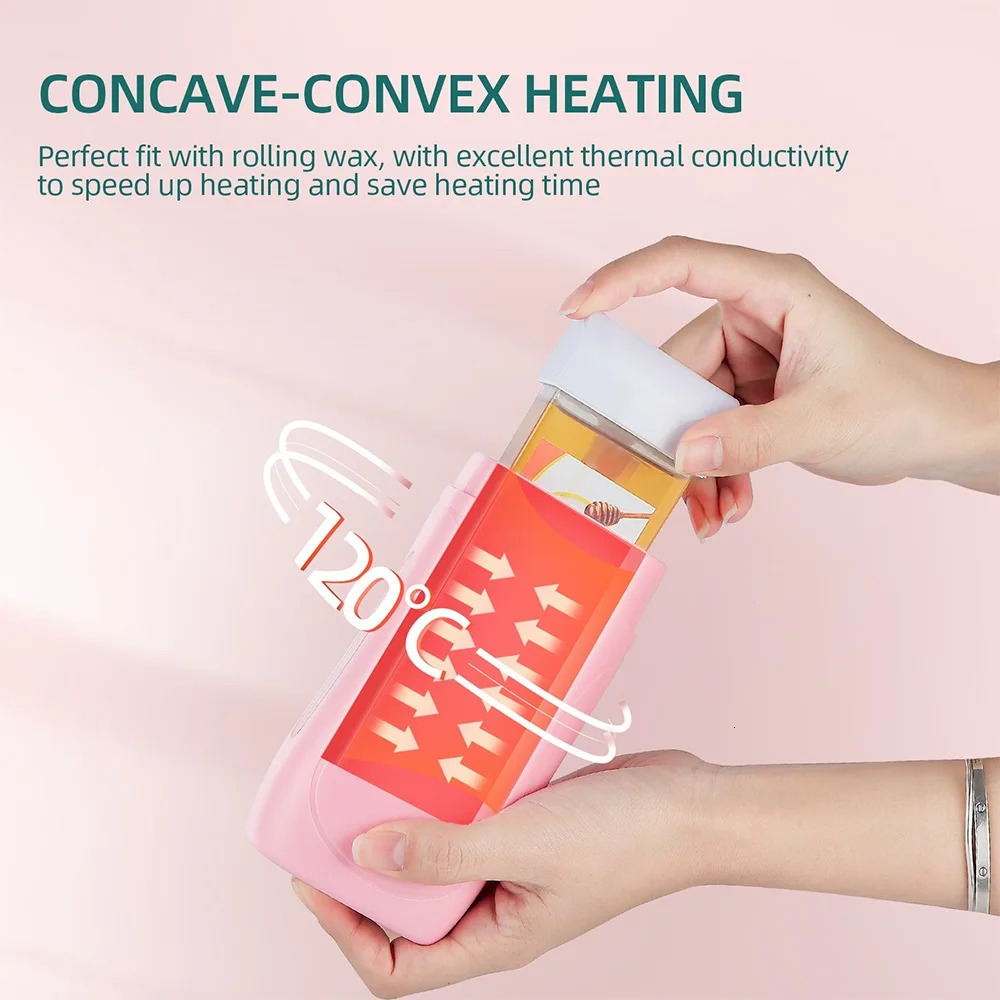 Epilator foreverlily 3in1 Pink Roll On Depilatory Wax Heater Face Body Hair Removal Epilator Wax Heating Machine with Waxing Strips Paper 231013