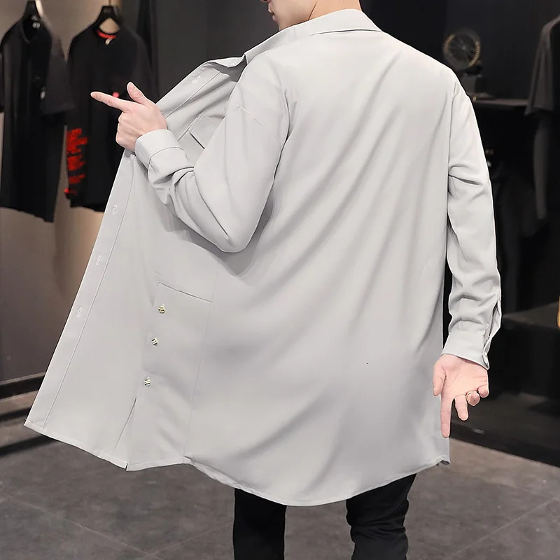 Men's Trench Coats DYB ZACQ Windbreaker male spring and autumn long coat Korean highgrade lapel kneelength big size 231012