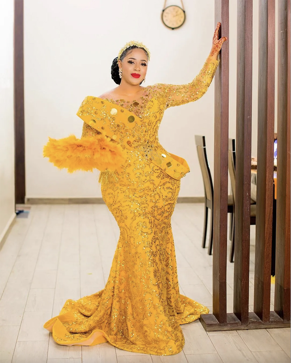 Aso Arabic Ebi Mermaid Yellow Prom Dresses Beaded Crystals Evening Formal Party Second Reception Birthday Engagement Gowns Dress