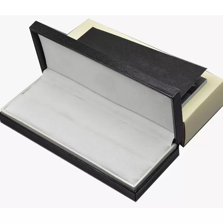 highend clamshell black pu m pen box office and school stationery gift box