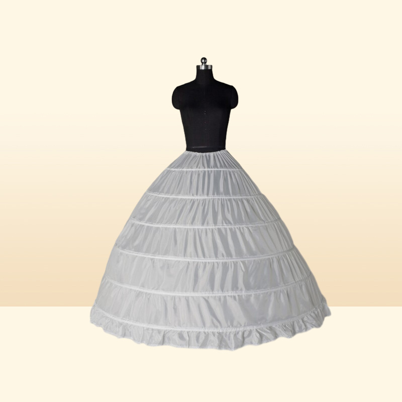 Ball Gown Large Petticoats New Arrival White 6hoops Bride Underskirt Formal Dress Crinoline Plus Size Wedding Accessories for Wom