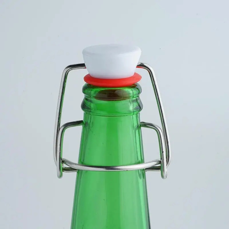Bar Tools 1pcs Reusable Silicone Seal Swing Caps Flip Top Stoppers Home Brewing Wine Beer Bottle Stoppers Clamps 231013