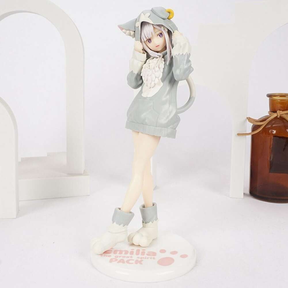 Mascot Costumes 20cm Re: Zero-starting Life in Another World Anime Figure Emilia Rem Ram Puck Starting Action Figures Collection Model Doll Toys