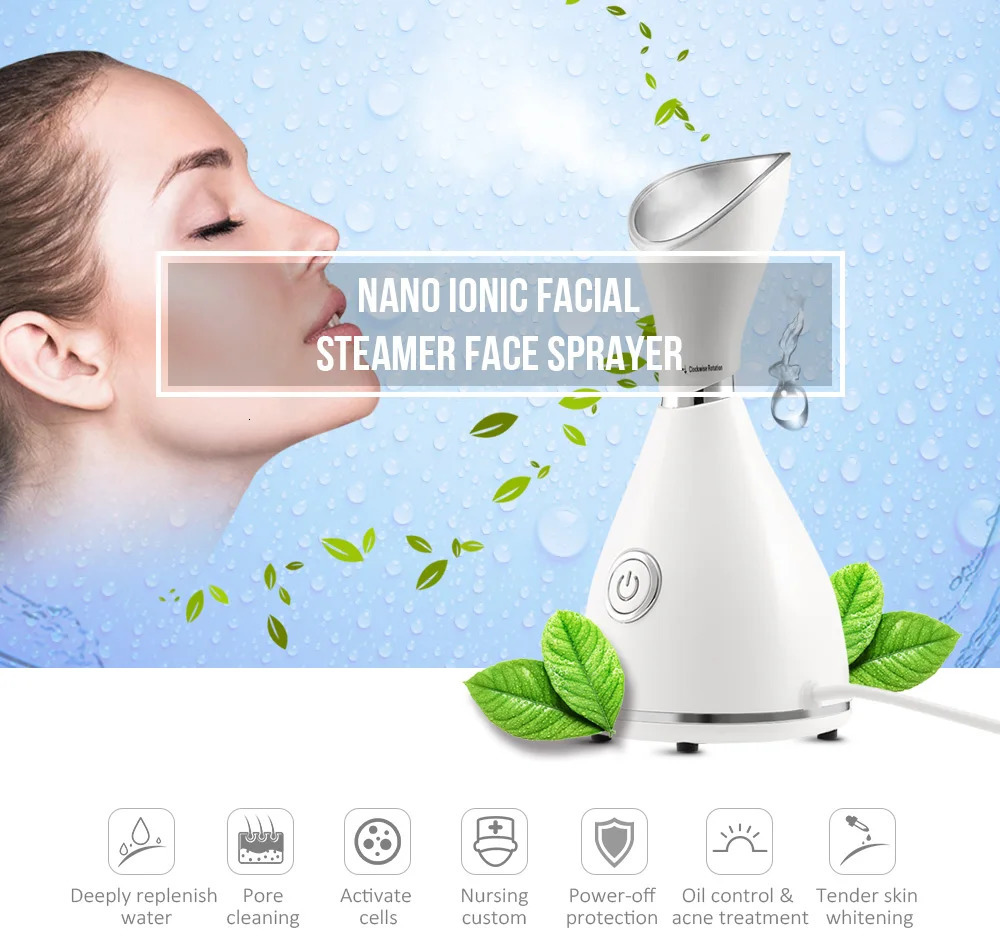 Steamer Electronic Vaporizer Ionic Nano Steamer Skin Deep Machine for Relaxtion Face Sprayer Homeuse Humidifier 231012