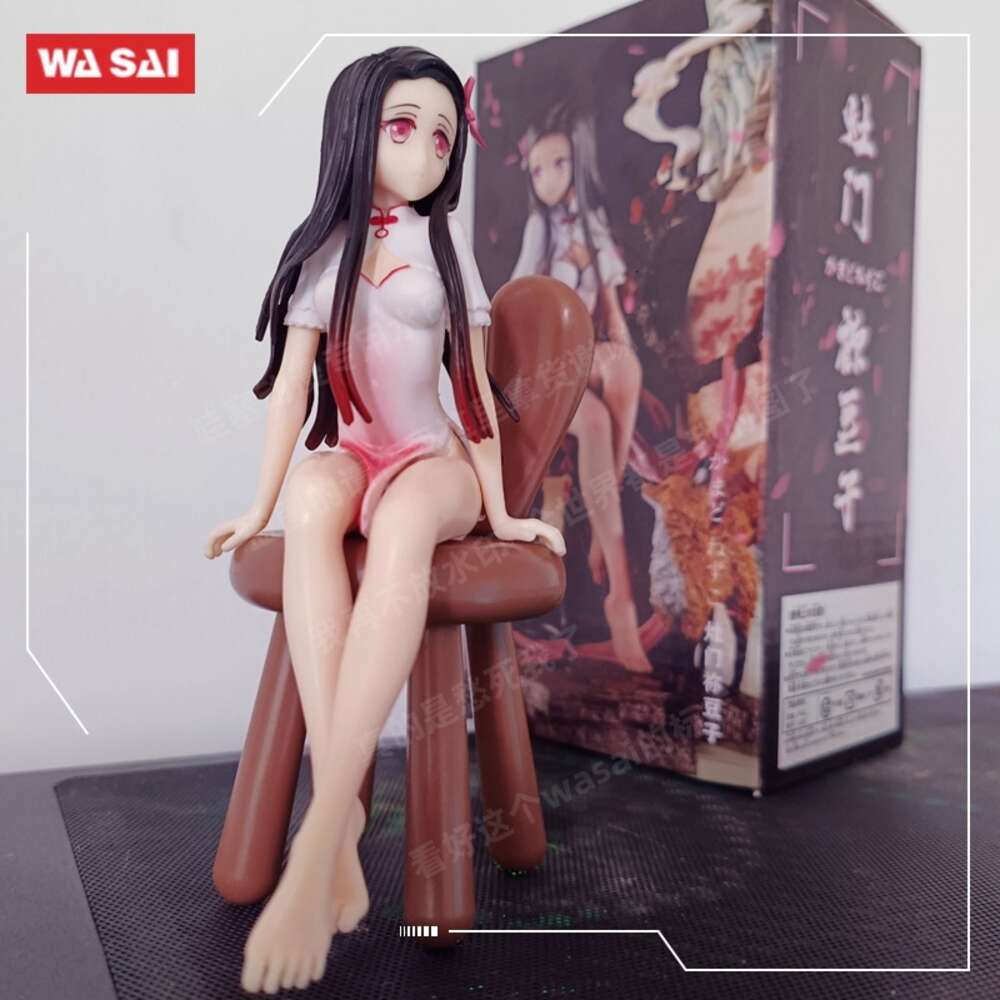 Mascot Costumes 14cm Anime Demon Slayer Sitting Posture Cheongsam Sexy Figure Kamado Nezuko Car Case Ornament Pvc Action Figure Collection Toys