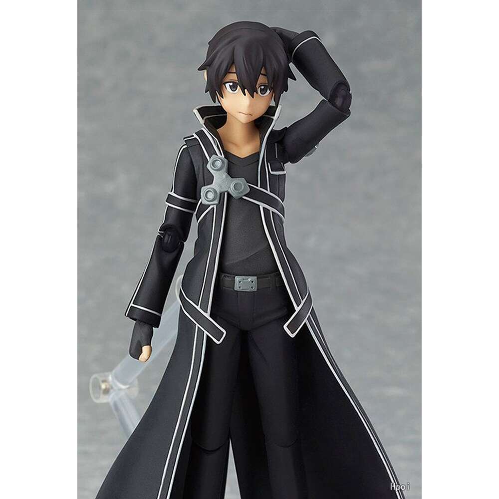 Mascot Costumes 14cm Anime Game Figure Japanese Anime Sword Art Online Kirito Can Change Face Battle Suit Standing Model Dolls Toy Pvc
