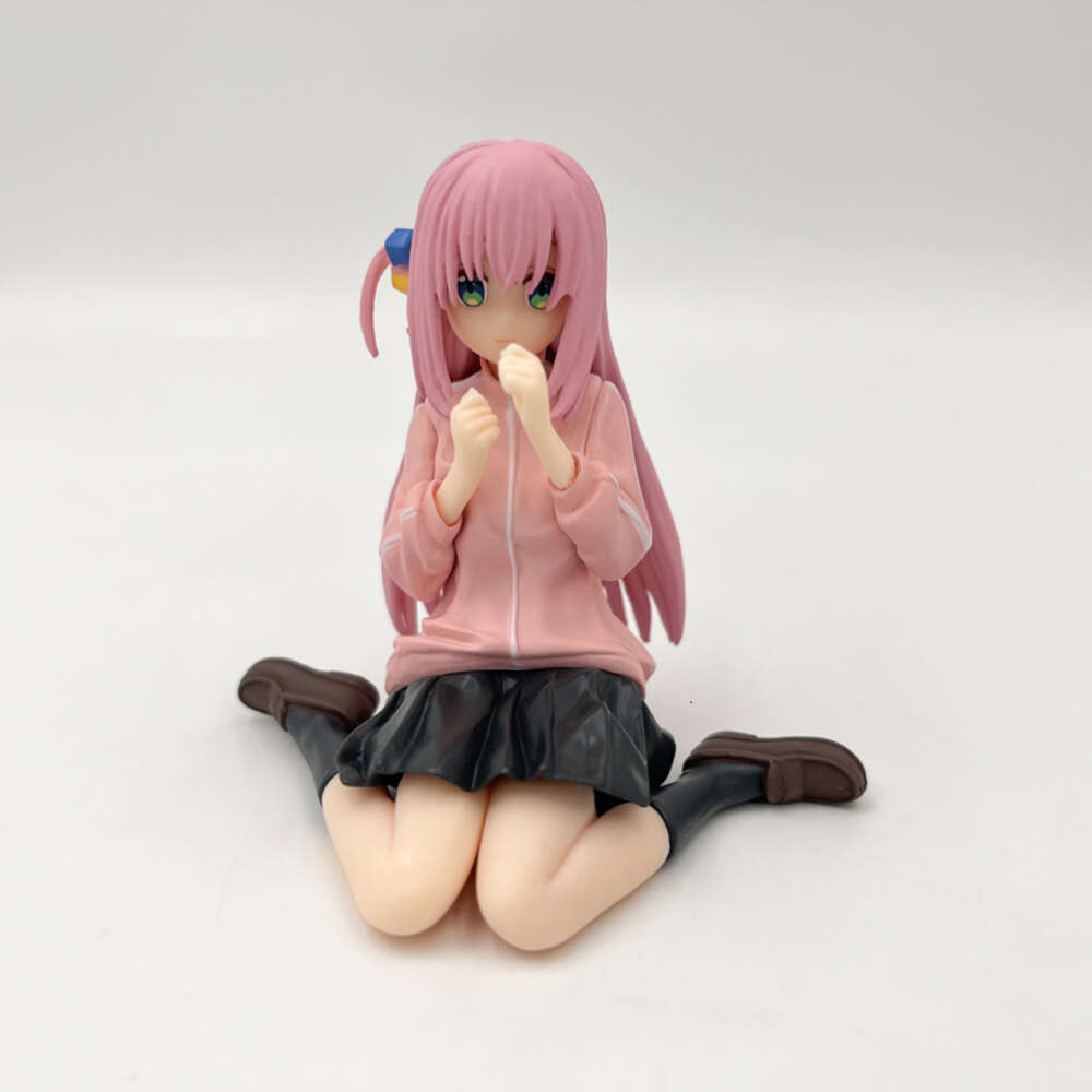 Mascot Costumes 8cm Bocchi the Rock Anime Figure Hitori Gotoh Kawaii Sitting Position Girl Action Figure Collectible Model Classic Ornament Toy