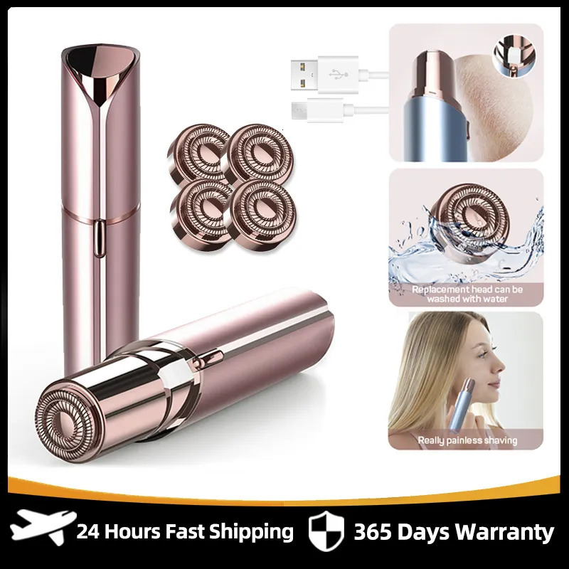 Epilator Lady Epilator Face Hair Removal Lipstick Shaver Electric for Eyebrow Full Body Trimmer Women's Painless Hair Remover Mini Shaver 231013