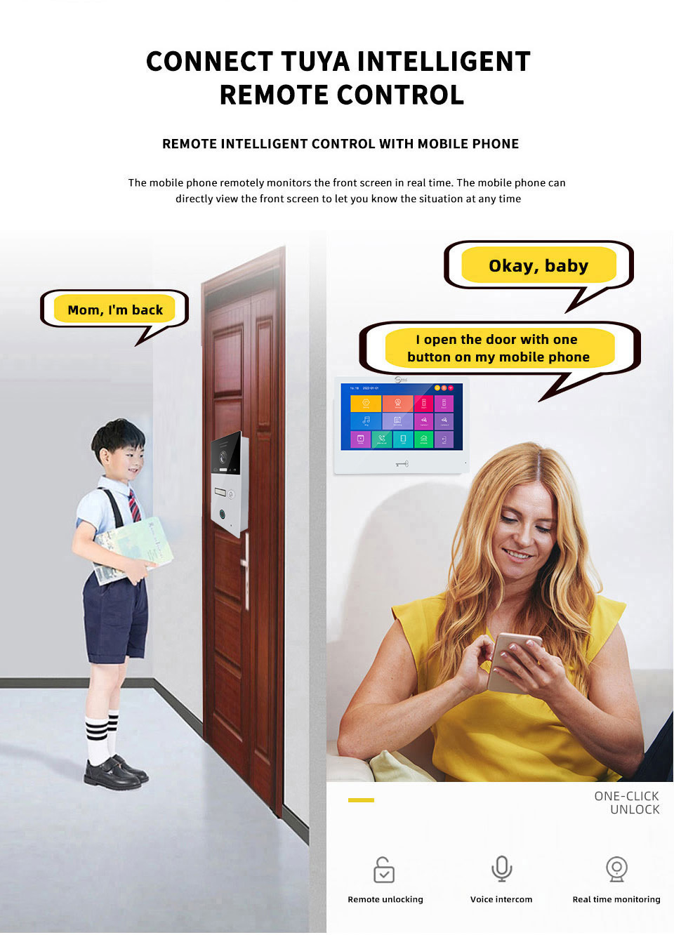 Tuya Wifi Smart Video Intercom System Interphone Security Doorbell 10inch 1080P Screen With Motion Detection For Home Apartment