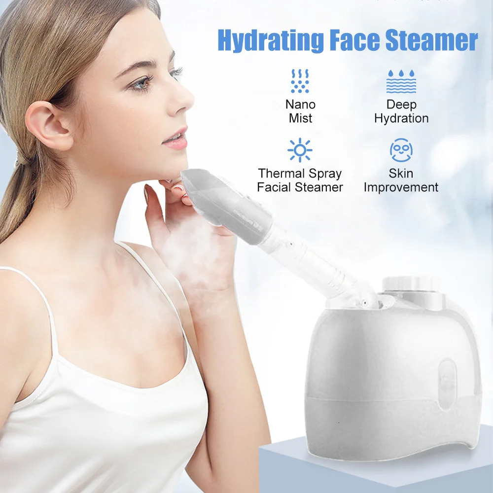 Steamer Ozone Steamer Face Vaporizer Sprayer Skin Care Gentle and Deap Cleaning Face Steamer Electric Spa Face Steamer Whitening 231012