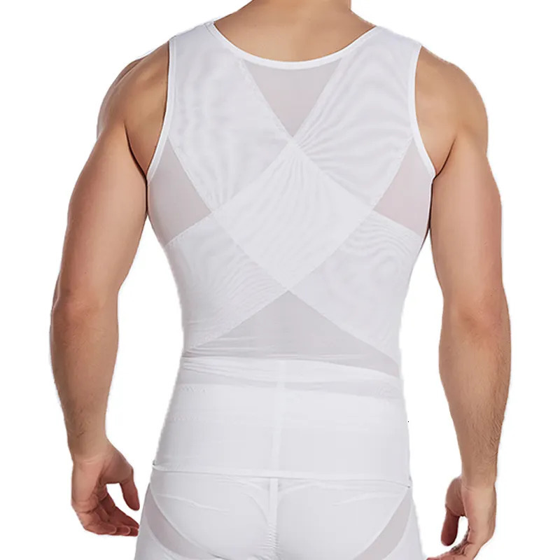 Waist Tummy Shaper Mens Body Shaper Compression Vest Abdomen Shapewear Tummy Slimming Sheath Gynecomastia Shapers Corset Waist Trainer Fajas Tops 2310
