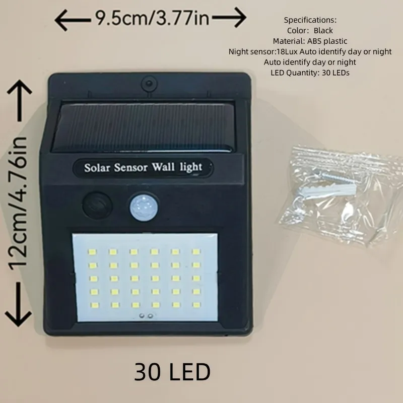 LED outdoor solar sensor wall light, perfect for garden passage decoration, holiday outdoor lighting, courtyard decoration, etc!