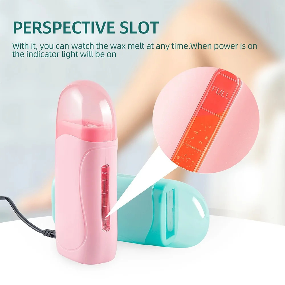Epilator foreverlily 3in1 Pink Roll On Depilatory Wax Heater Face Body Hair Removal Epilator Wax Heating Machine with Waxing Strips Paper 231013