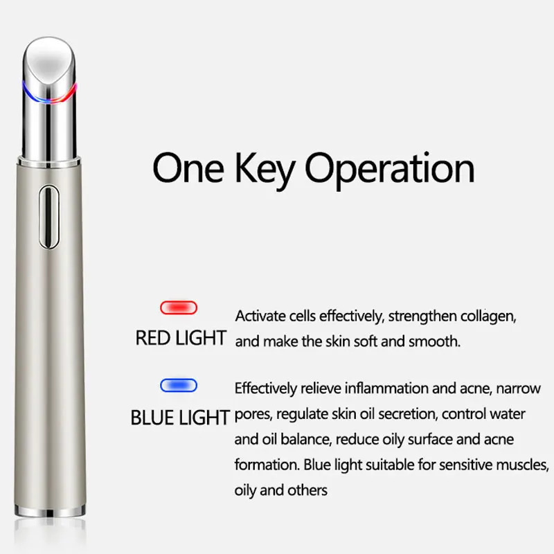 Face Care Devices Eye Massager Electric LED PonTherapy Vibration Ion Heated Anti-aging Wrinkle Removal Dark Circle Puffiness SPA Pen 231012