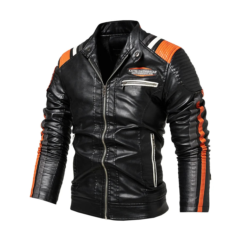 Men's Leather Faux Men Fashion Jacket Autumn Motorcycle Slim Fleece Coat Spring Outdoor Casual Motor Biker PU 231012