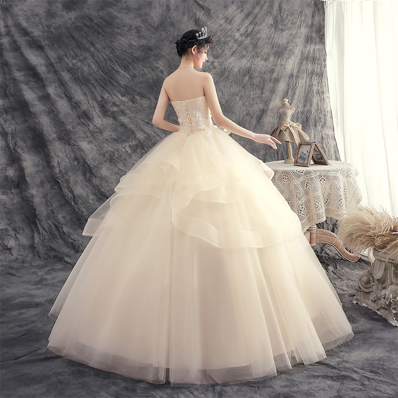 Wedding Dresses Champagne Color Off Shoulder bridal gown new style Wedding Boutiques