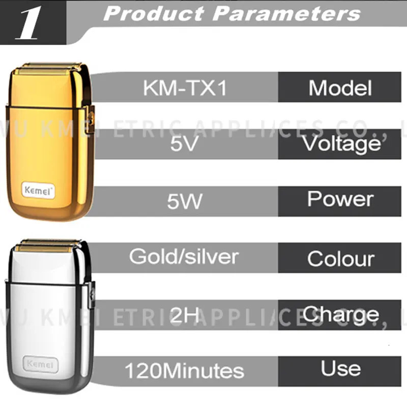 Razors Blades Kemei Tx1 Full Metal Electric Shaver For Men Hair Beard Electric Razor Bald Head Shaving Machine Finishing Fades Rechargeable 231013