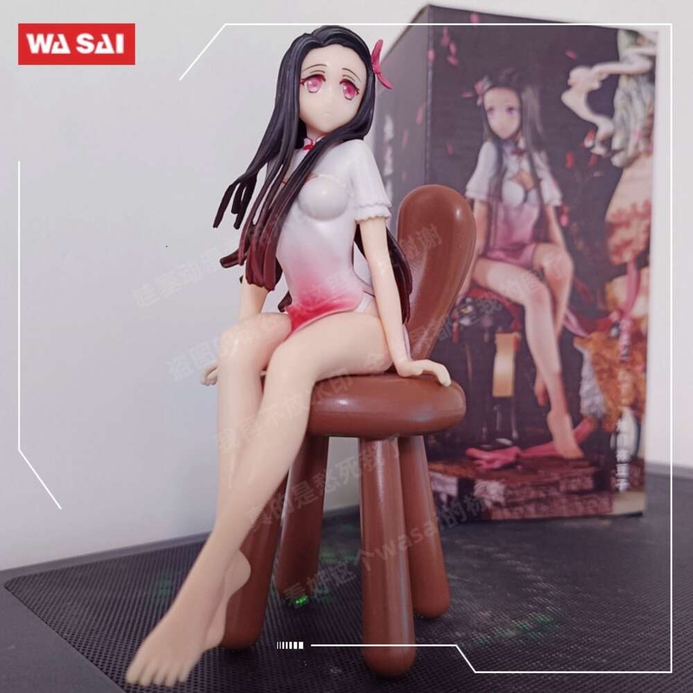 Mascot Costumes 14cm Anime Demon Slayer Sitting Posture Cheongsam Sexy Figure Kamado Nezuko Car Case Ornament Pvc Action Figure Collection Toys