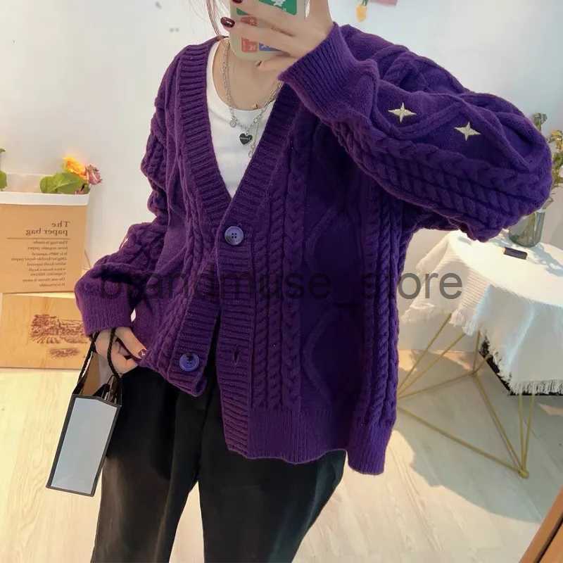 Women's Sweaters Warm Tay Red Star Embroidered Cardigan Folk Crochet Cardigan Vintage SwifT Long Sleeve Lor Slight Stretch Sweater Women 2023 J23