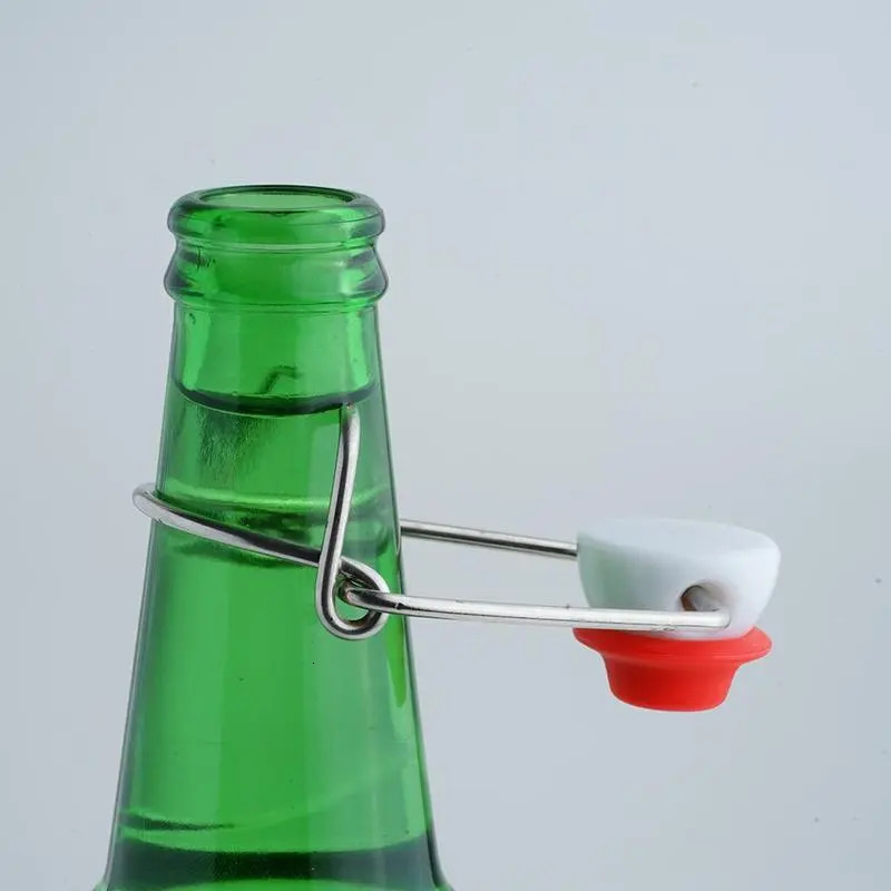 Bar Tools 1pcs Reusable Silicone Seal Swing Caps Flip Top Stoppers Home Brewing Wine Beer Bottle Stoppers Clamps 231013