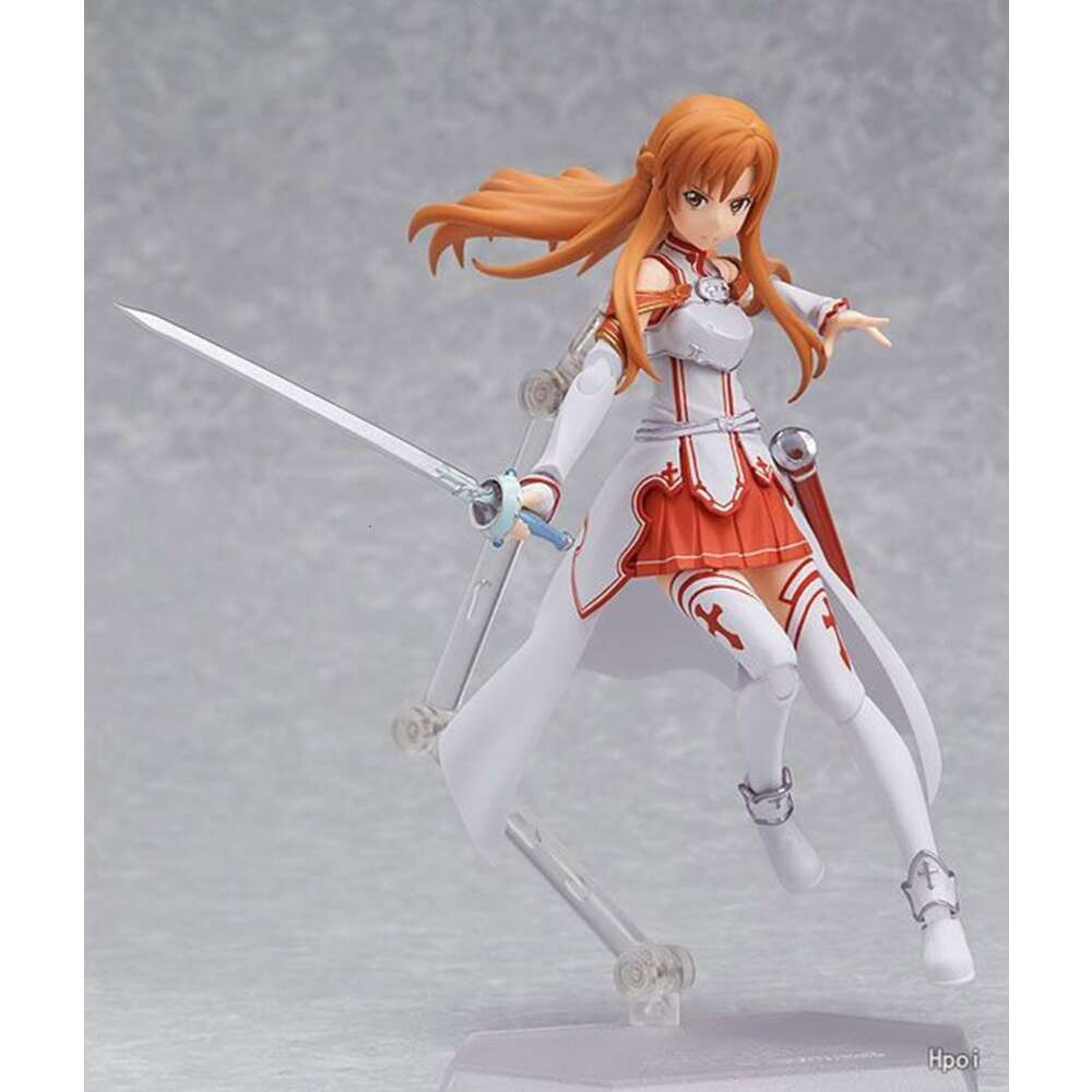 Mascot Costumes 14cm Sword Art Online Action Figure Yuuki Asuna Fighting Form Standing Model Changeable Face Toys for Children Pvc Gift Doll